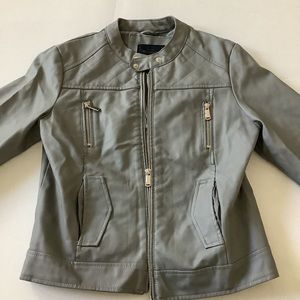 Gray Miss London Faux Leather Jacket